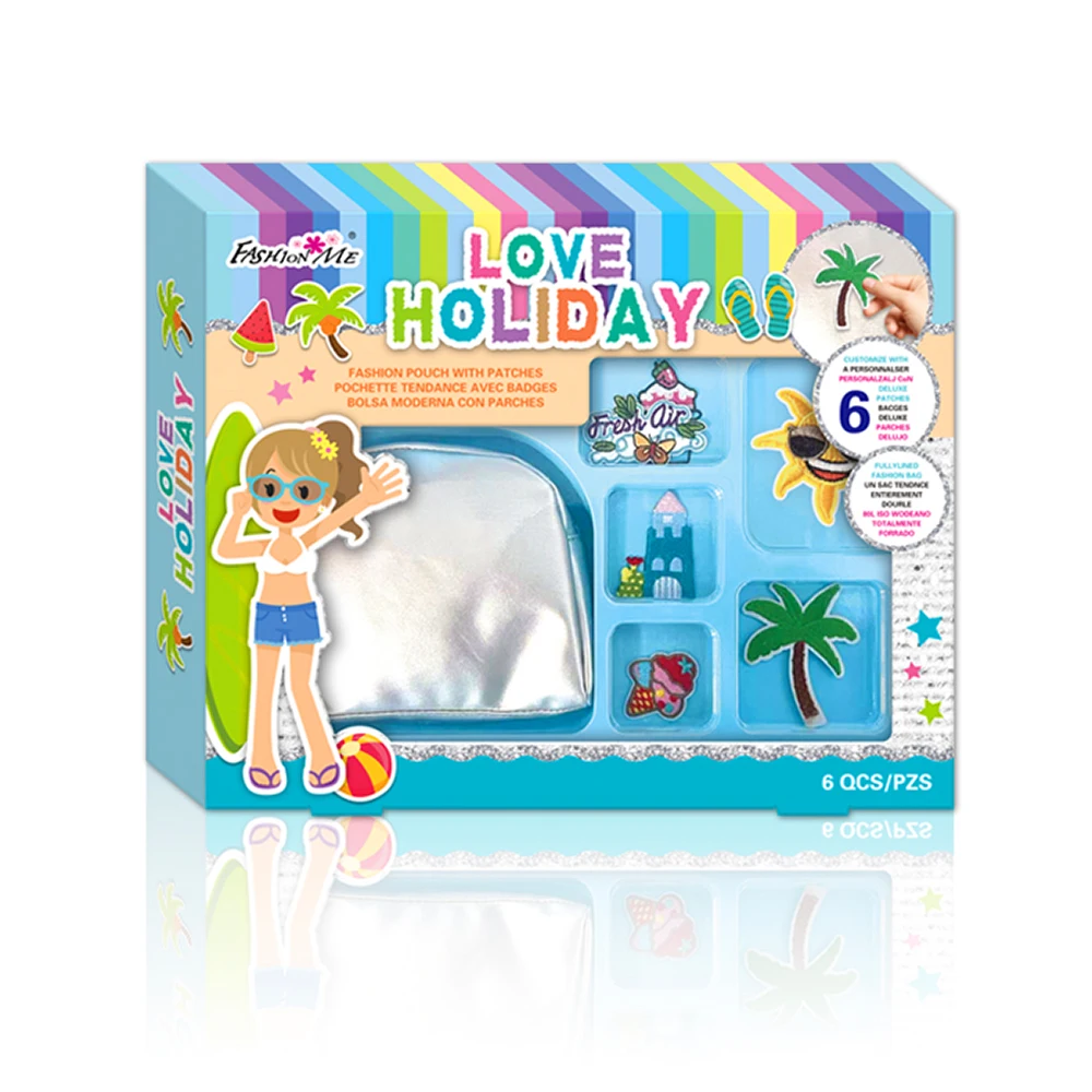 Custom Wholesale New DIY Unicorn Colorful Kids Pouch Bags With Patches Children Creative Craft Kit