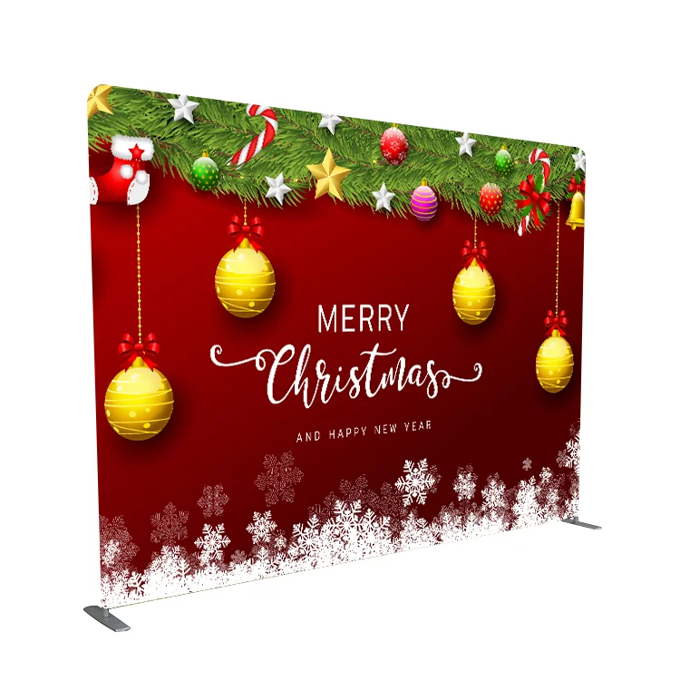 Наволочка пользовательская печать натяжение ткани медиа стена Фотостудия Фон Рождество