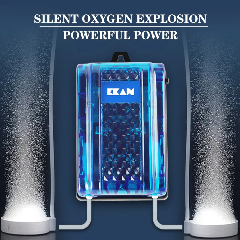 New Design Copper Motor Strong Magnet 3W 5W oxygen plastic low noise dual outlets silent aquarium air pump