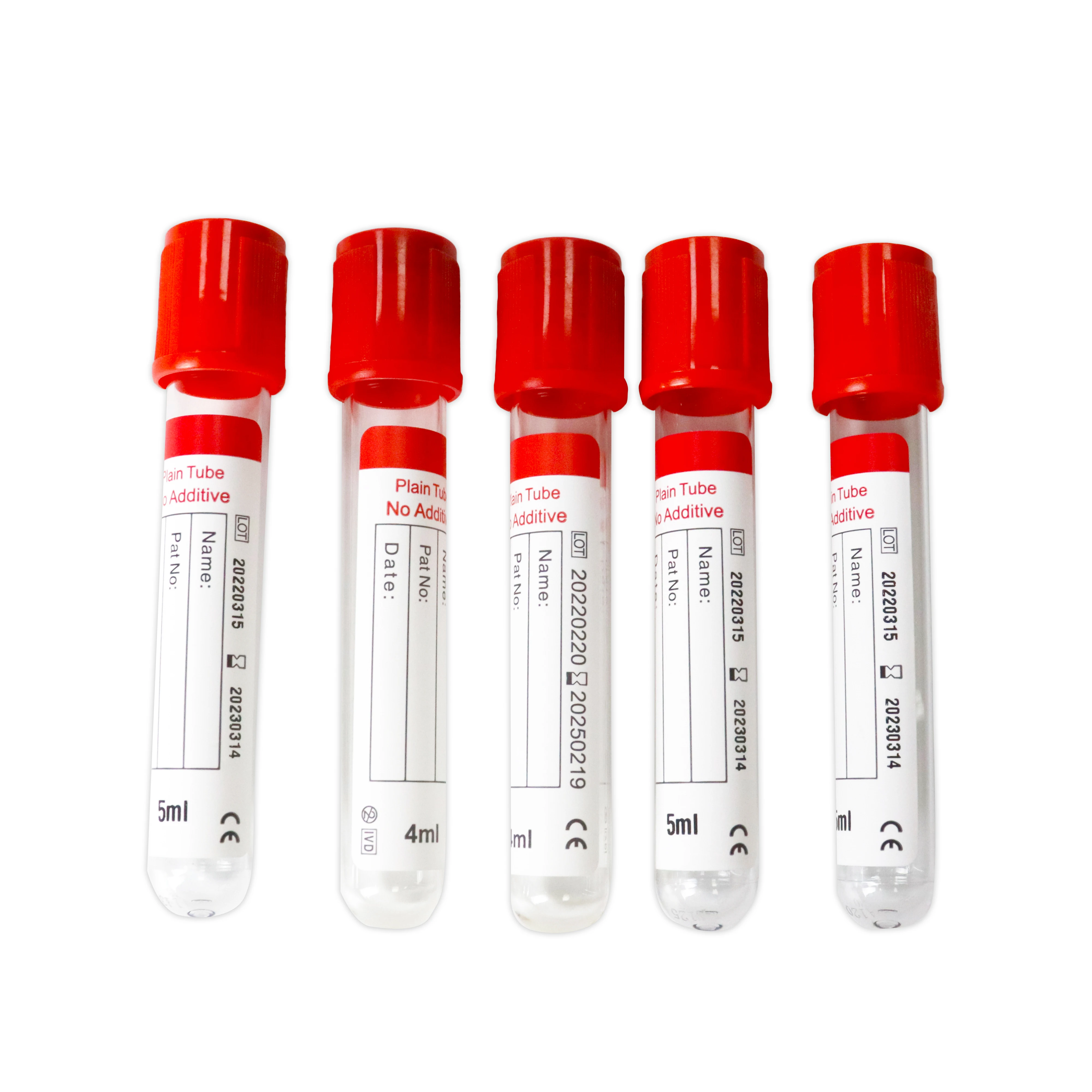Inexpensive Laboratory Medical Common No Additive Plain PET Glass Vacuum Vascular Test Vacutainer Tube For Blood Collection