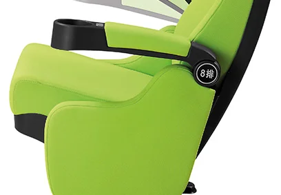 audience 3d 4d 5d cinema chair Green recliner chair folding movie theater seats with cup holder