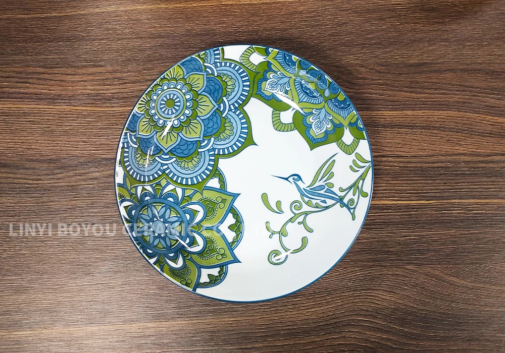 Very beautiful design, low price pad printing porcelain plate high quality ceramic tableware accept wholesale