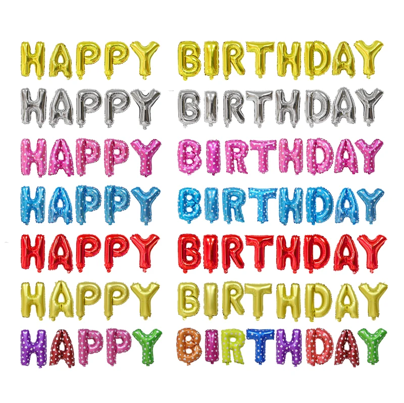 Надувные шары из фольги в виде букв HAPPY BIRTHDAY 16