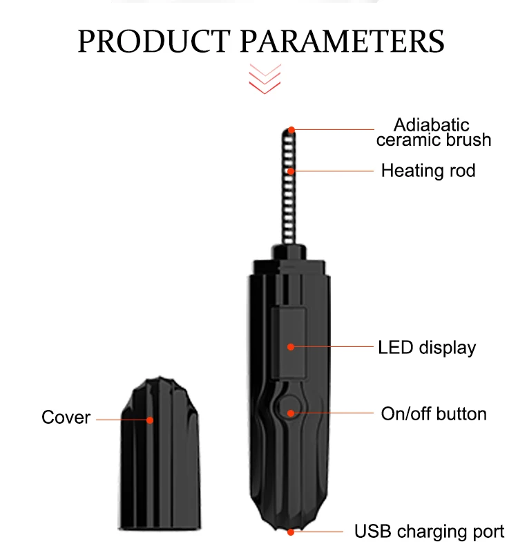 2020 Hot beauty tools usb rechargeable heated electric eyelash curler brochas de maquillaje mini eyelash curlers