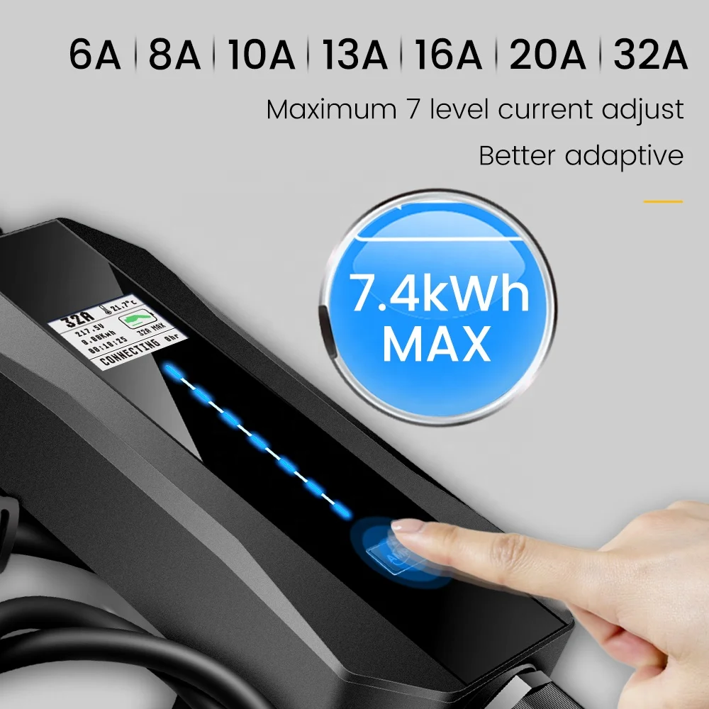 Teison AC 32A 3 phase portable ev home electric car charger wallbox ip65
