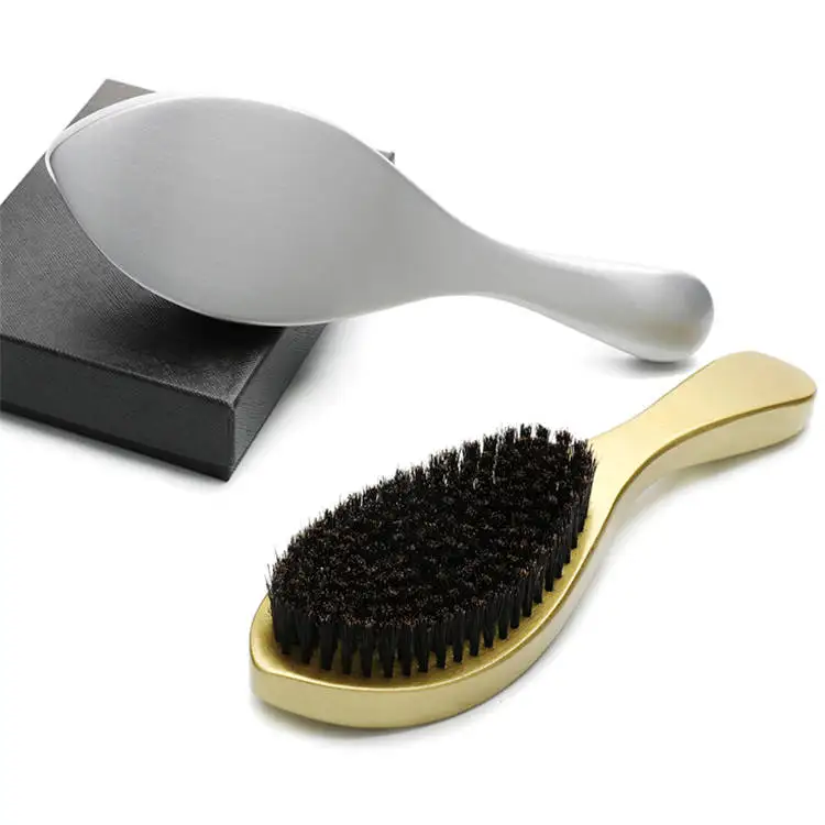 
Low MOQ custom logo hair beard brush hair wood curved comb with handle 