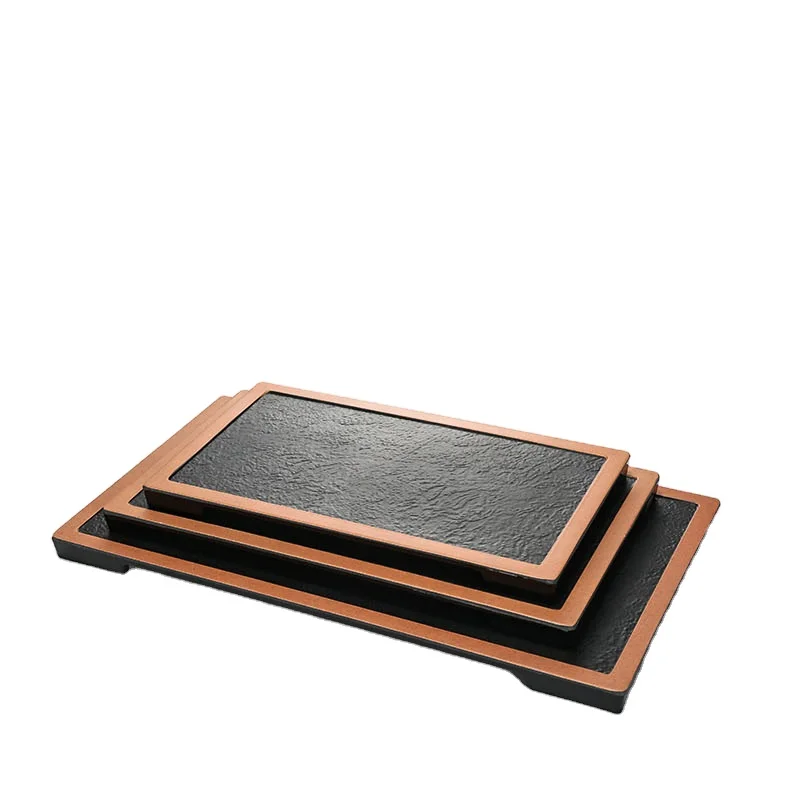 Custom 100% Melamine Wood Effect Paddle Board Pizza Plate Food Serving Tray with Handle Nordic Design Style Home Use Packaging