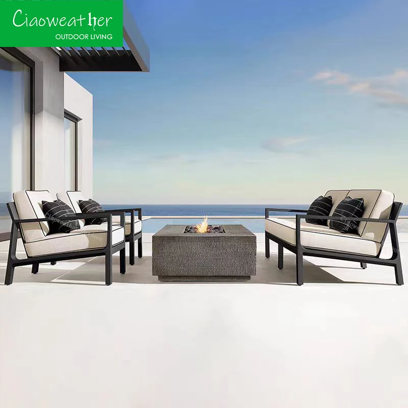 Garden sofa design terrace wooden set luxury modern teak wood sofa sets hotel chairs outdoor sofa