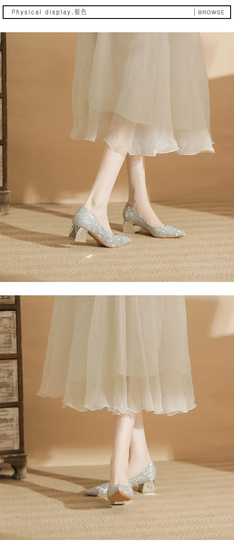 Women Wedding Shoes Comfortable Suede Solid Color Pointed-toe Mujer Shoes Wrap-toe Shallow Flats For Ladies Banquet Bridal Shoes