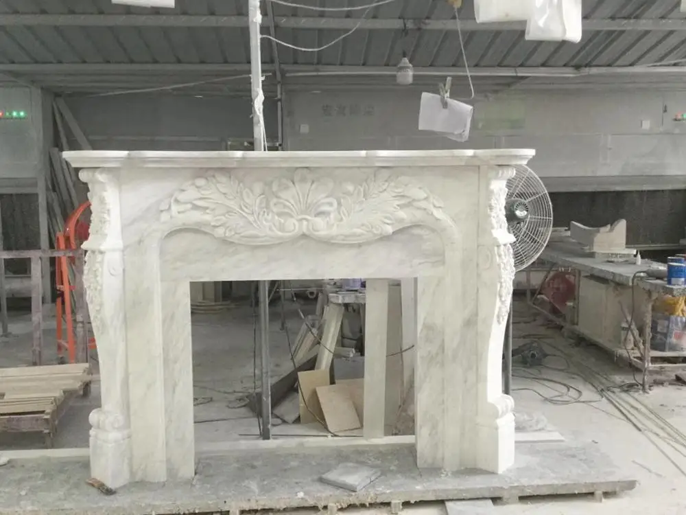  Authenticated Cheap white Marble Fireplace Mantel marble french style estate fireplace mantel