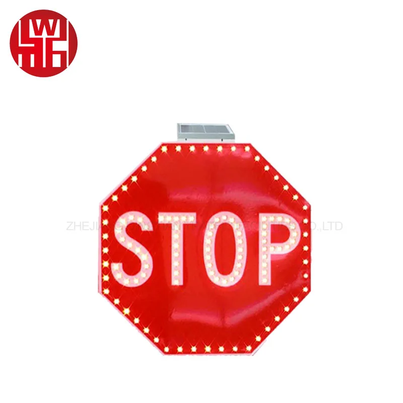 DingTing15 Custom Solar Powered LED Traffic Security STOP Sign