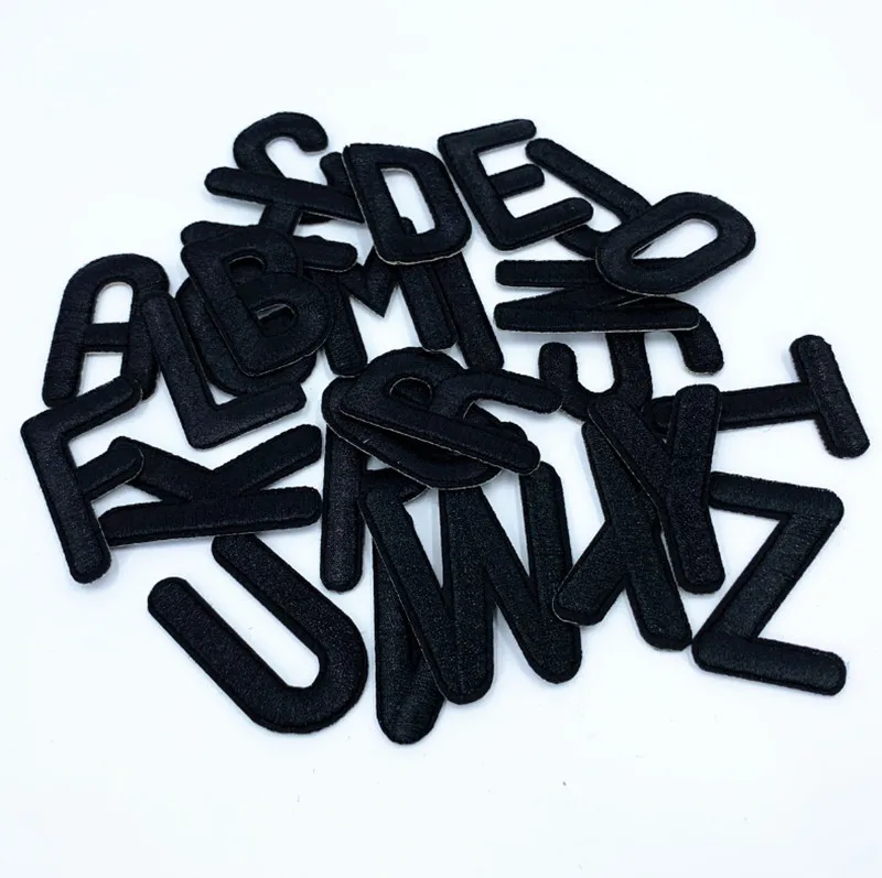 High quality 3D embroidered letter patches with iron on backing