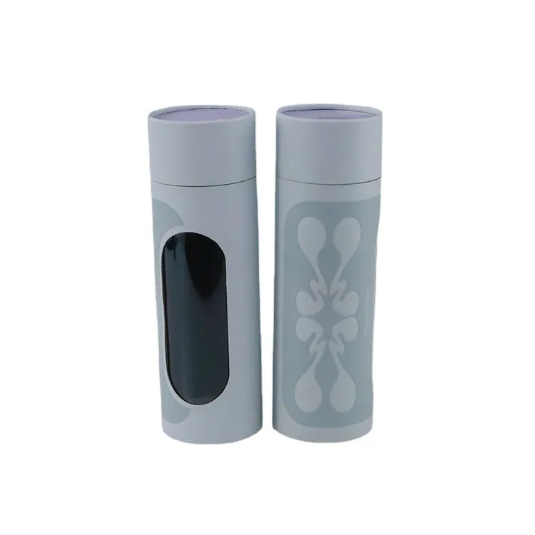 Custom Cardboard  Food Grade Round Kraft Paper Tube Box Cylinder T-shirt Paper Tube Packaging With PVC Window