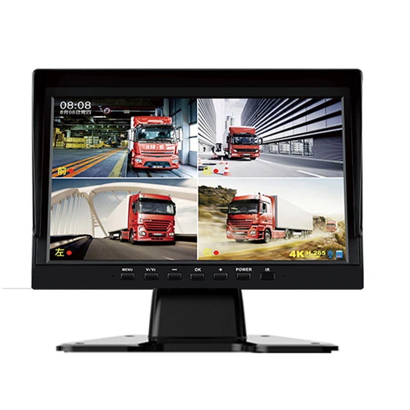 7 inch Car Monitor Headrest monitor 4 split screen 4 AV input Remote control,Front/Left/Right/Rearview camera optional