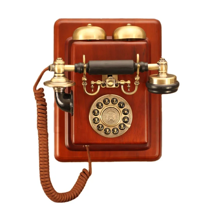 
Factory sales Directly Decorative phone Push Button Wooden Wall Phone 