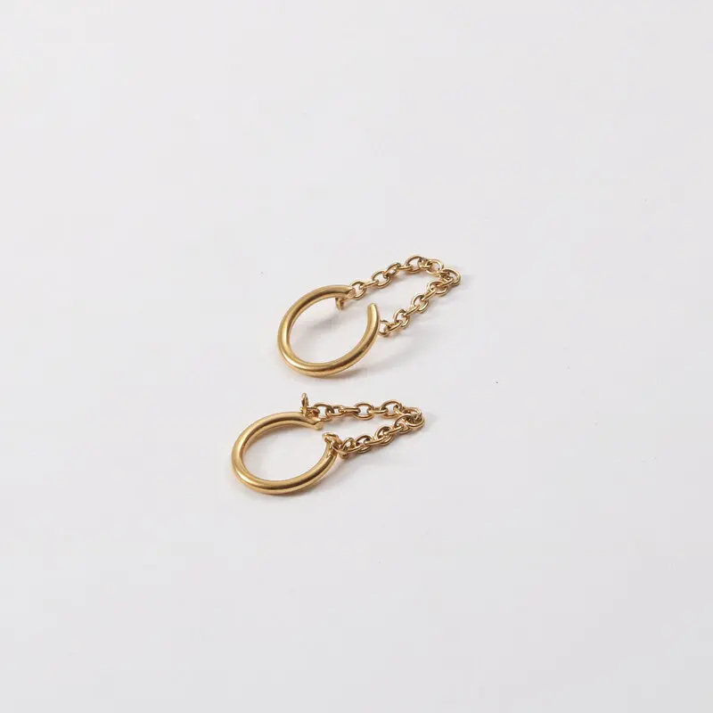 New Trendy Earring 18K Gold Plated Chain Tassel C Cuff Earrings for Women Stainless Steel Earrings Wholesale
