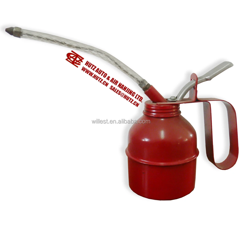 Hand pressing oil lubricant gun with 300 ml pot HUTZ engine oil injector lubricator tin can OC300AP01 hand pump metal oiler