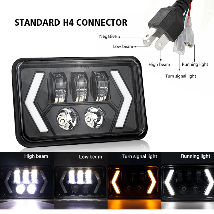 High Low Beam 50W 7x5  Jeeps Led Headlights For Truck Led Work Light Turn Signal DRL 5 Inch Offroad Lights