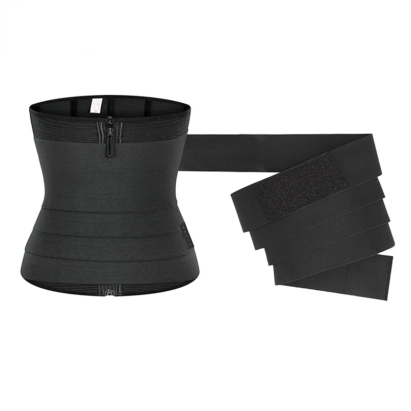 Double Waist Trainer Cinchers Detachable Tummy Wrap Trimmers Tight Slim Belt Gym Fitness Zip Back Support Corset Waist Shapers