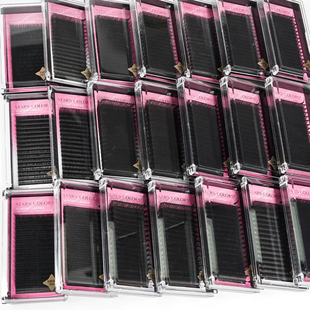Wholesale Wimpern Premium lashes Mink Volume Classic Lash Extension Supplies Matte Black Cashmere Lash Extensions Volume Trays