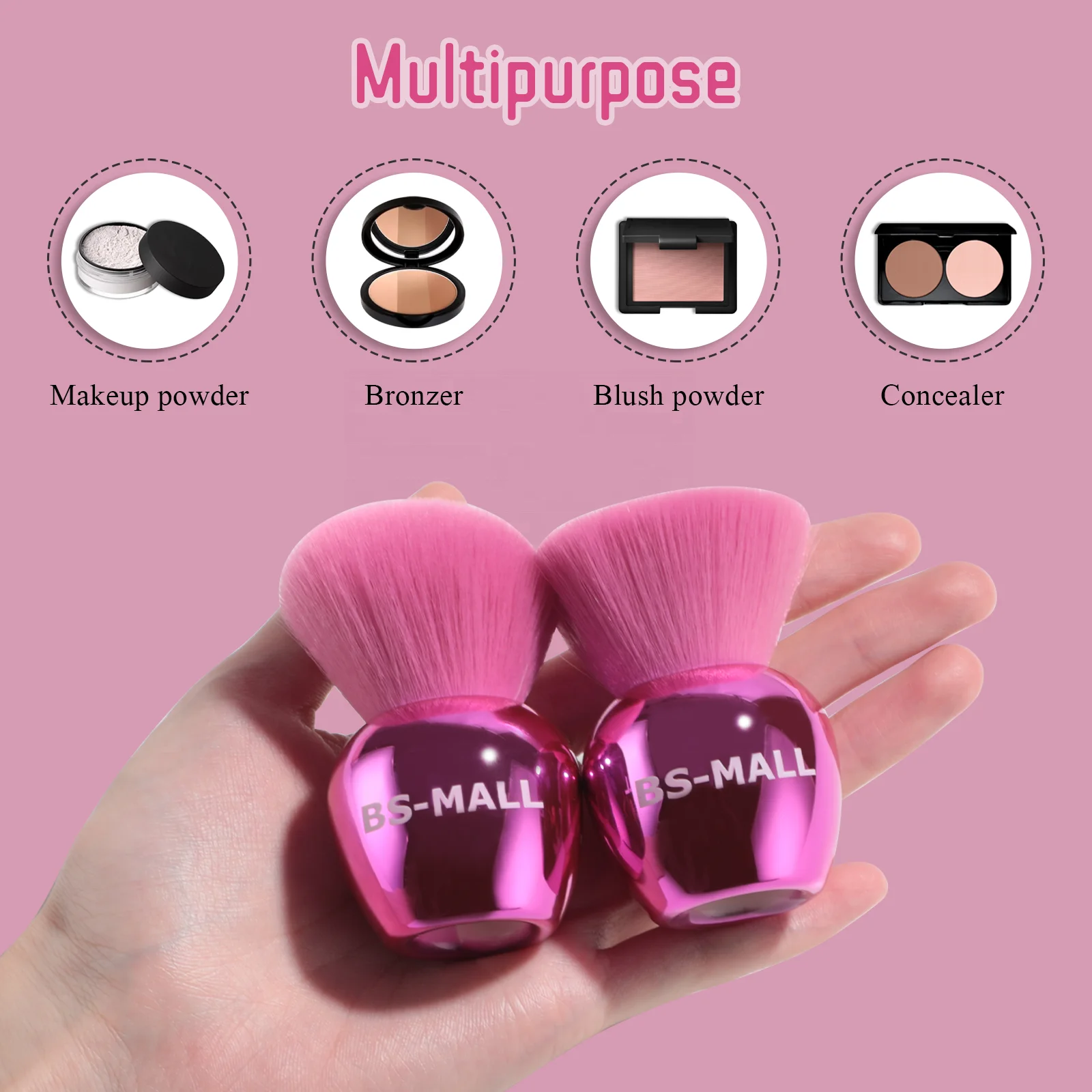 Professional 2PCS Nail Art Dust Cleaner Brush Soft Body Face Makeup Powder Kabuki Brushes Nail Art Dust Powder Remover Brush