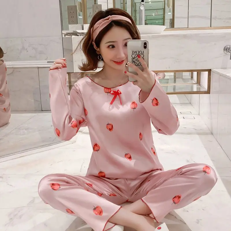 Дешевый Шелковый пижамный комплект, сексуальная одежда для сна, ночная рубашка для сна, домашняя одежда, женские пижамы, женские пижамы, зимние женские пижамы