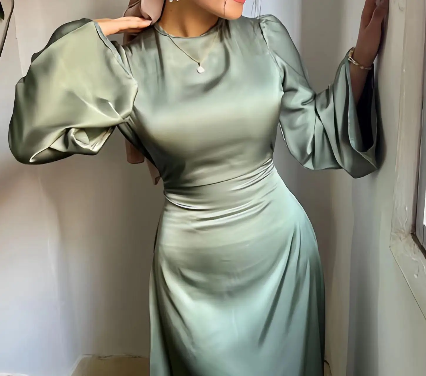 Custom Turkey Dubai Solid Color  Abaya Women Kaftan Crepe Casual Modest Women Muslim Dress