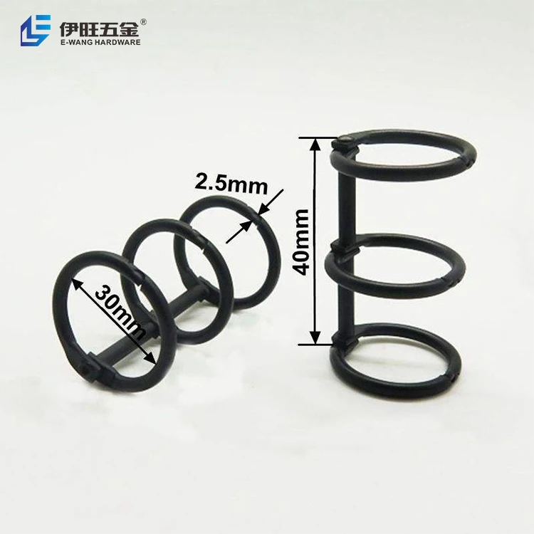 YIWANG Metal Black 30mm Calendar Loose Leaf Book Binder Ring Clips