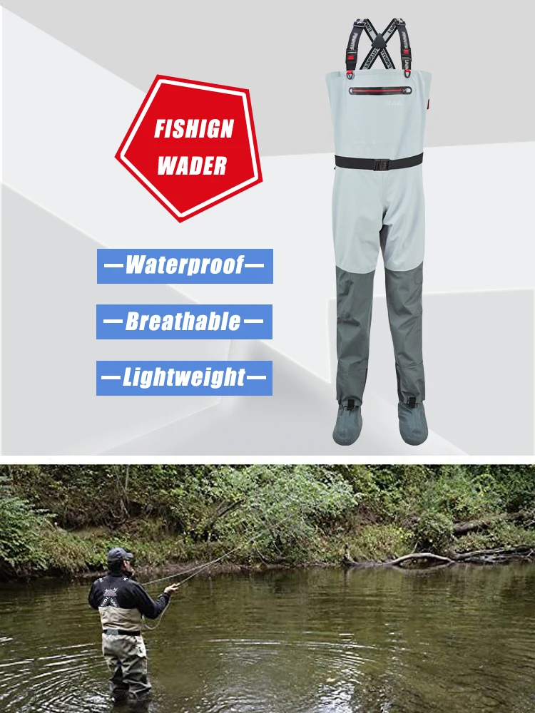Chest wader Breathable Chest Waders-Stockingfoot Waders for men, Fishing Waders, River Waders with Wading Belt