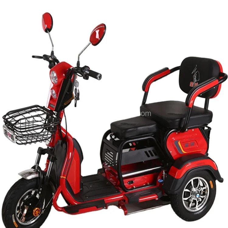 Folding three wheels electric tricycle one two seats adults older use leisure tricycle