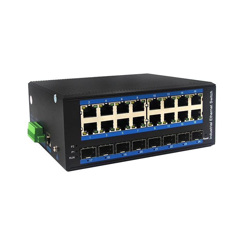 Industrial Ethernet Switch 16 ports Gigabit SFP Managed Network Switch Wide range DC power supply DIN rail Ethernet Switch