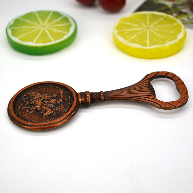 Wholesale Custom Zinc Alloy Round Ref Magnetic Bulk Beer Shaped Bottle Opener Fridge Magnet Bottle Opener Metal With Logo