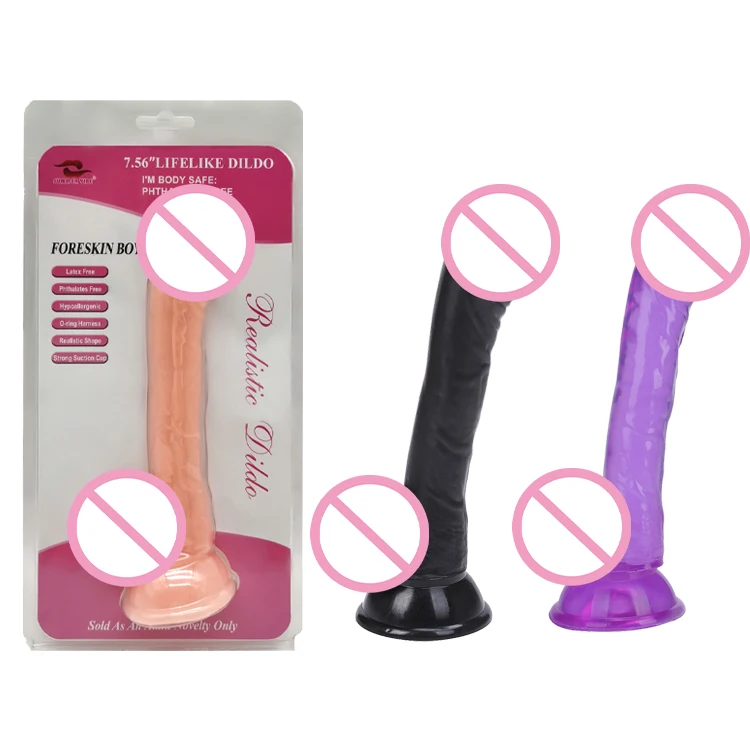 High Quality Super Soft Dick Cock Dildo Sex Toys for Women Realistic Penis Female PVC 7.5 Inch Dong