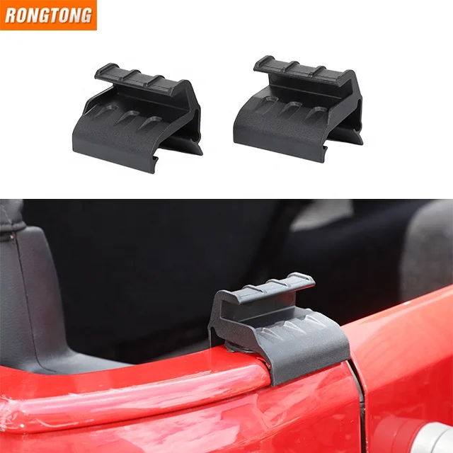 2PCS  Soft Top Rear Window Clips Retainer Brackets Tailgate Bar Holders for Jeep Wrangler JK 07-17