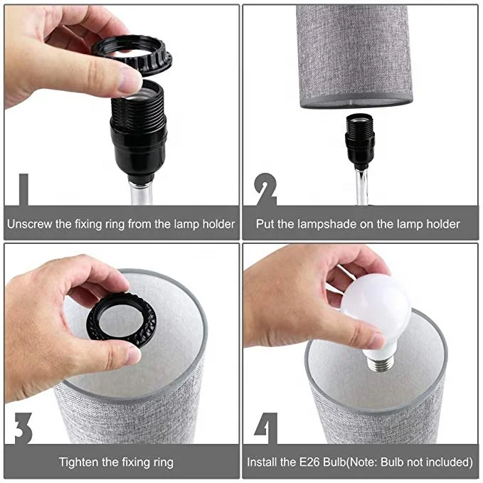 
Desk lamp with Dual 5V/2.1A USB Charging Ports,Nightstand table Lamps with black base and Fabric Shade 