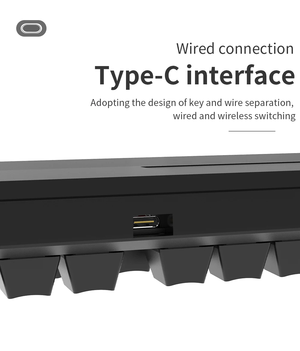 NACODEX K870T 87-key Black Blue Switch Hot-swappable Programmable mechanical keyboard BT 5.0 wired dual-mode RGB backlight