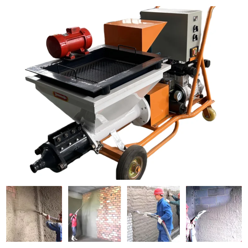 Cement mortar spraying machine high efficiency concrete spray machines 220v  and 380V for project construction wall