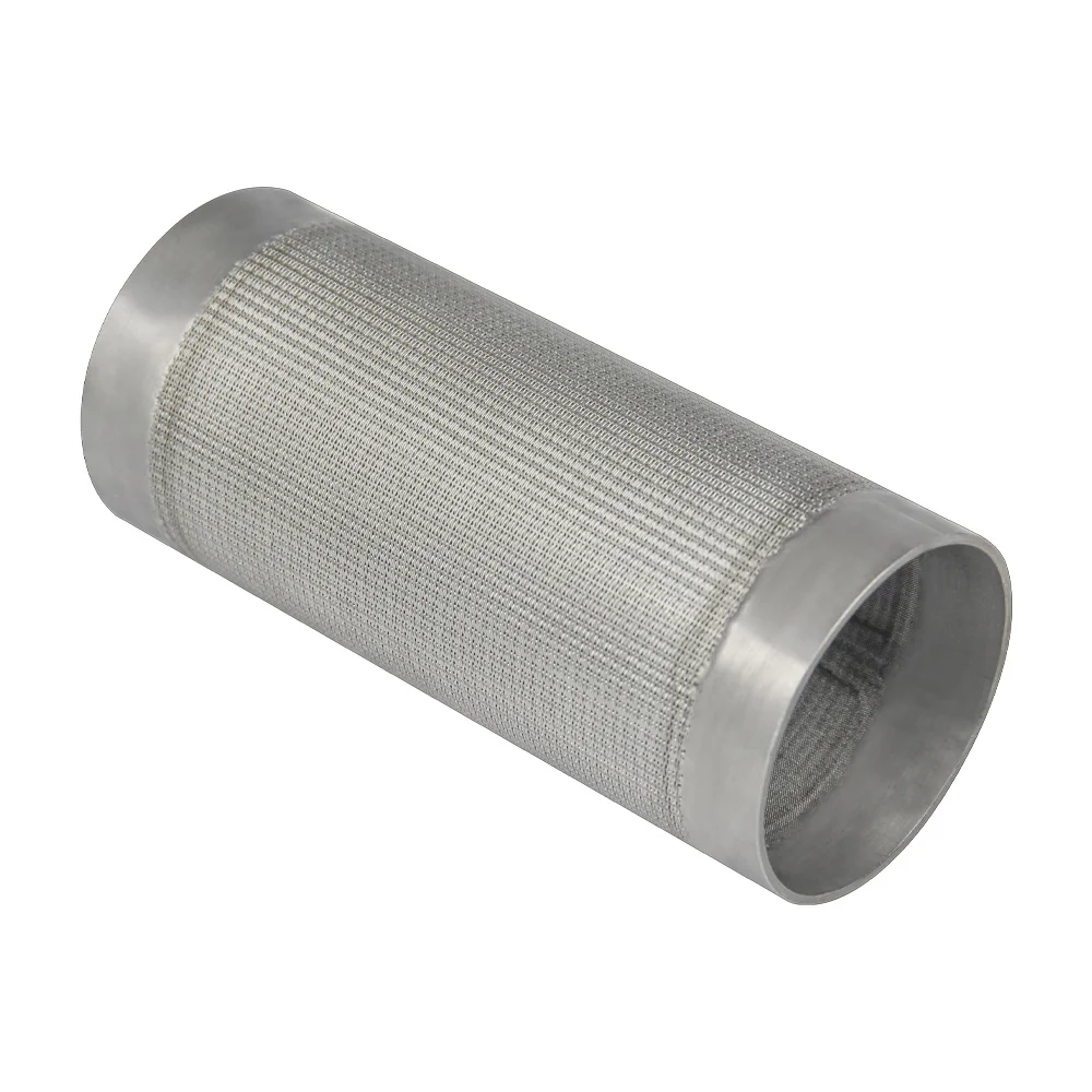 AISI 304 316l multi-layer 100 200 micron stainless steel wire mesh filter tube pleated filter cartridge