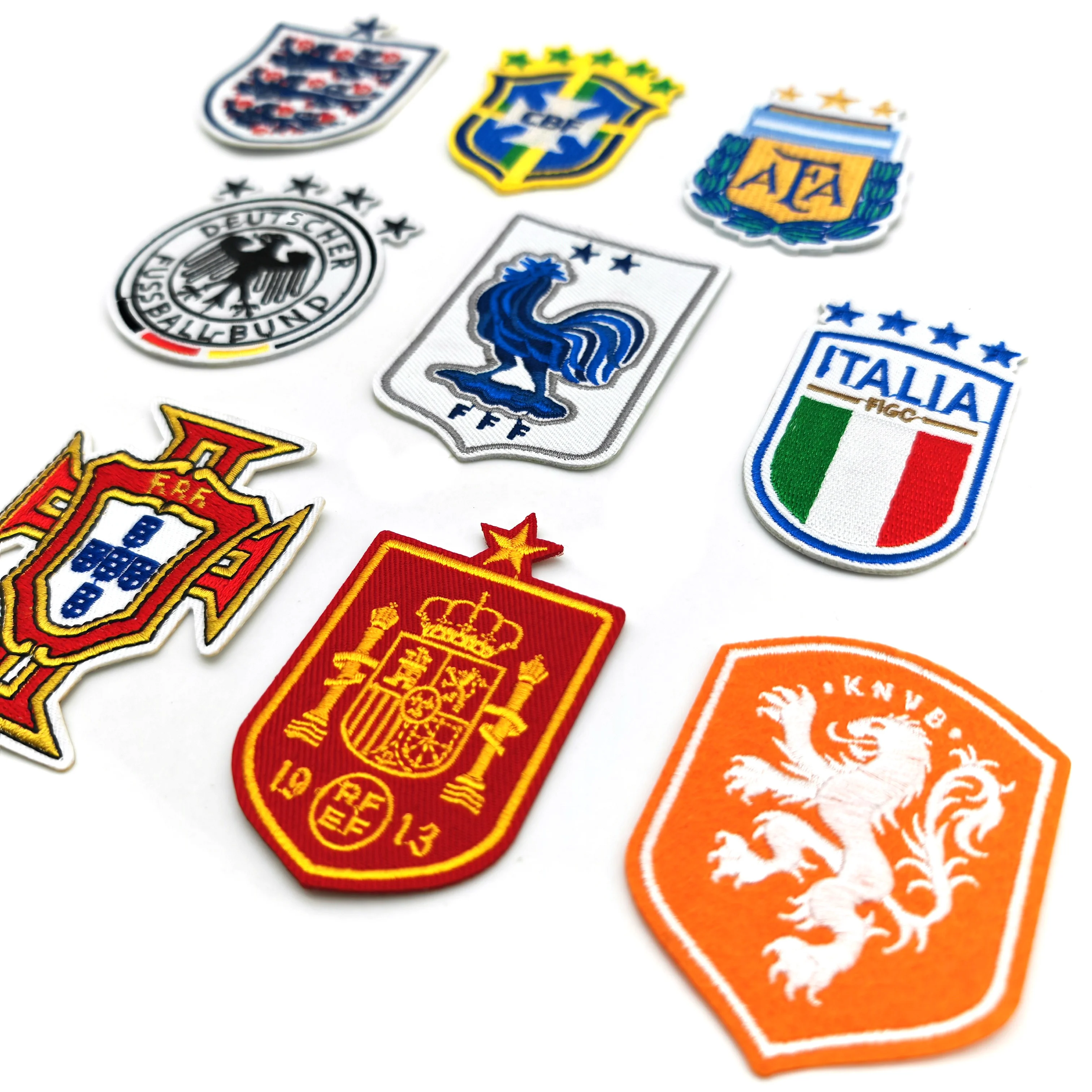 Soccer sports team logo twill iron on embroidery brazil germany team football patch