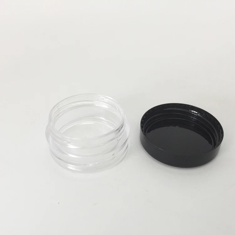 Plastic PS clear 3g round cosmetic jar