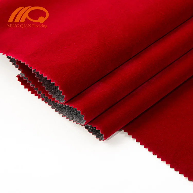 Customized 100% polyester panne flocked material printed embossed flock velvet for gift box