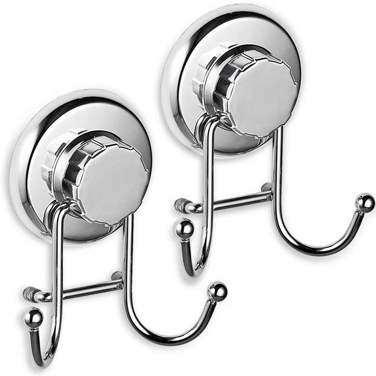 Jutye Stainless Steel Metal Waterproof Self Adhesive Wall Suction Cup Kichen Hook Towel Hanger Storage