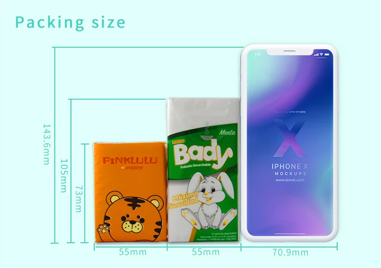 cheap price 1/4 folding 3 ply pocket tissue 4ply soft custom pocket tissue pack