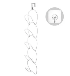 Multi-layer hanging type chain coat hook behind the door seamless nail-free wardrobe wrought iron bag scarf hat storage rack