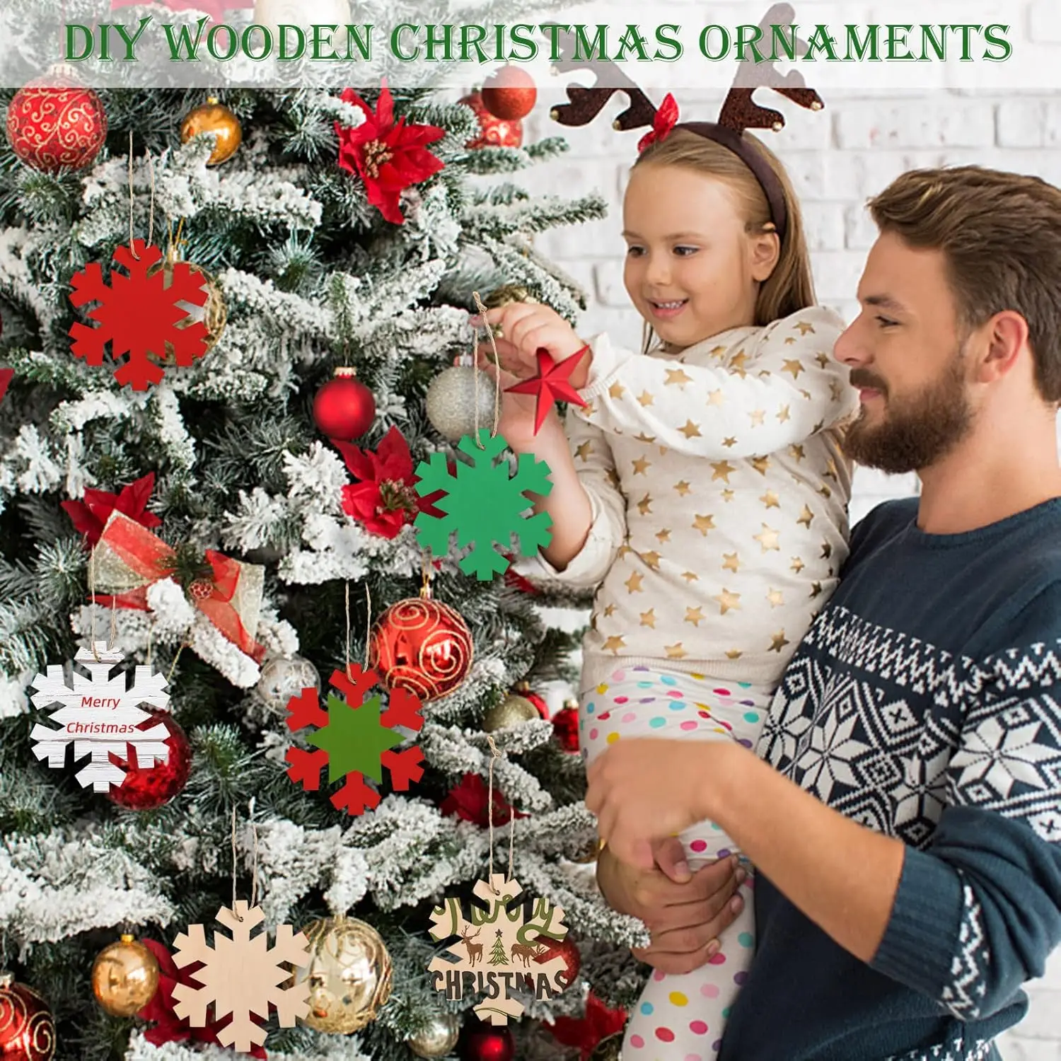 DIY Wooden Easter Customized Shaped Ornaments to Paint for Kids, Unfinished Wood Slices Holiday Hanging Decorations
