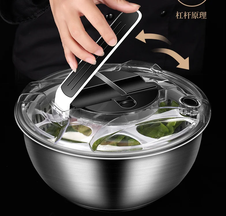 Ручной Спиннер из нержавеющей стали, Быстросохнущий аппарат большого объема для сушки салатов, фруктов, овощей