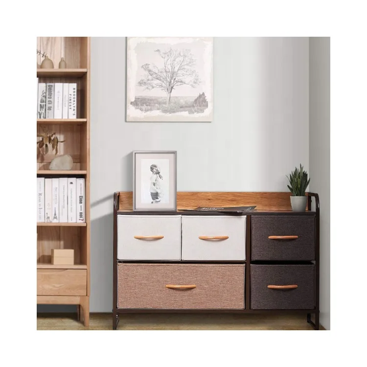 house decoration furniture cabinet clothes bedroom foldable dresser 5 wide chest of drawers
