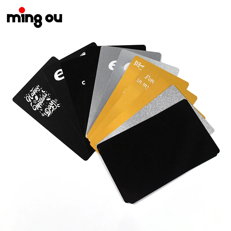 Custom Laser Engraving Metal Credit Cards Blank Standard Size 0.2mm 0.8mm Aluminum Business Card In Bulk