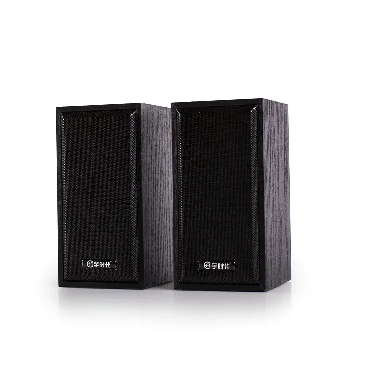 Wired Wooden Professional Speaker 2.0 USB  Laptop Speakers Compatible for Desktop