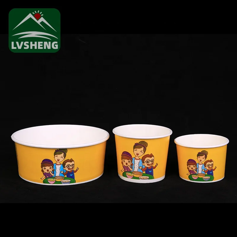 Wholesale disposable logo print ice cream 6 oz paper cup lid with logo for food